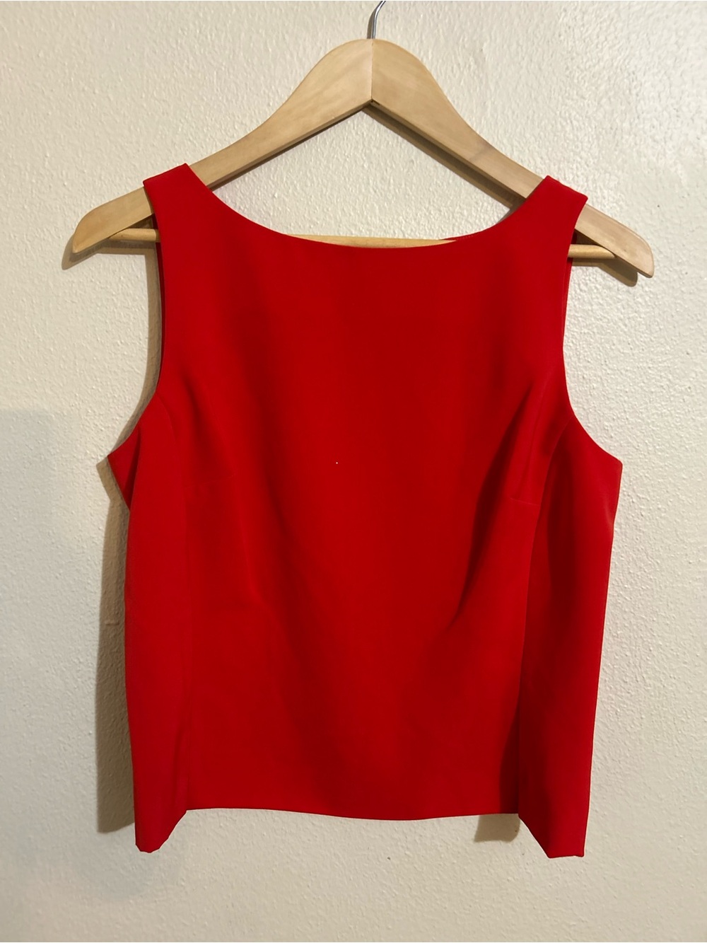 Votre Nom Vintage Boxy Tomato Red Sleeveless Women's Top Sz 2  back zip